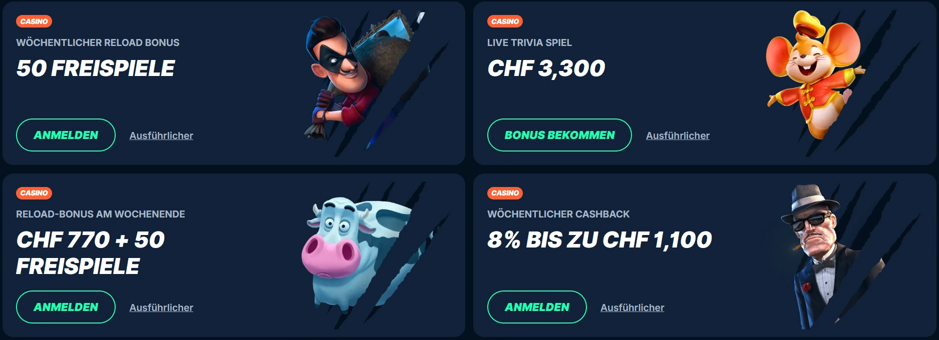 Aktuelle Aktionen und Angebote im Playzilla Casino