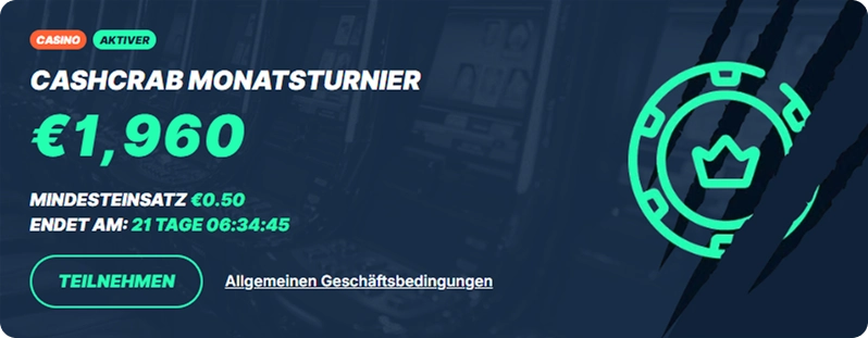 CashCrab Monatsturnier bei Playzilla